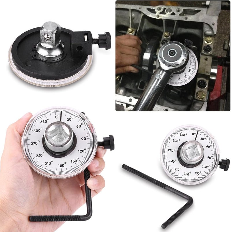 Klanata Drive Torque Angle Gauge, 1/2 Inch Adjustable Drive Angle Torsion Wrench Measure Car Gauge Tool Set 360 Degree Angle for The Fastening Of Engine and Chassis Components., QC03840 - Image 3